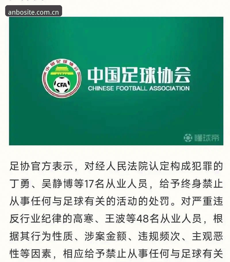 安博苹果版 中国足协第三批禁足名单公布,为什么这次处罚力度如此之大?